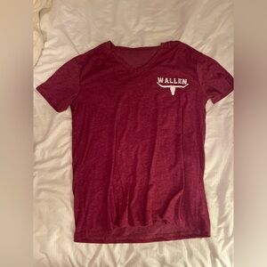 Morgan Wallen maroon V-Neck T-Shirt